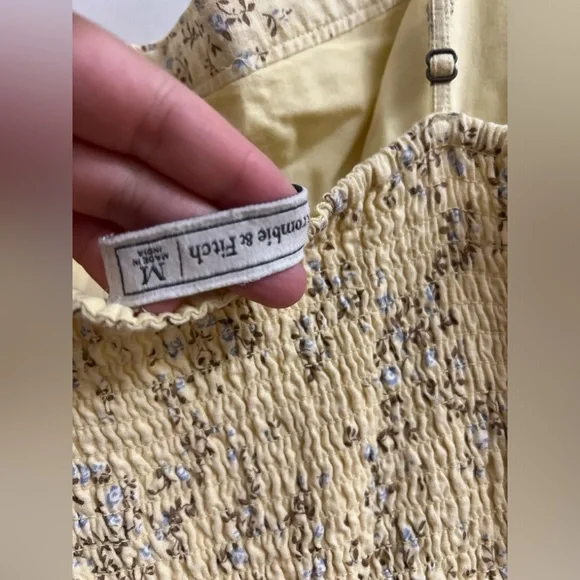 Linen yellow floral dress - Picture 3 of 5